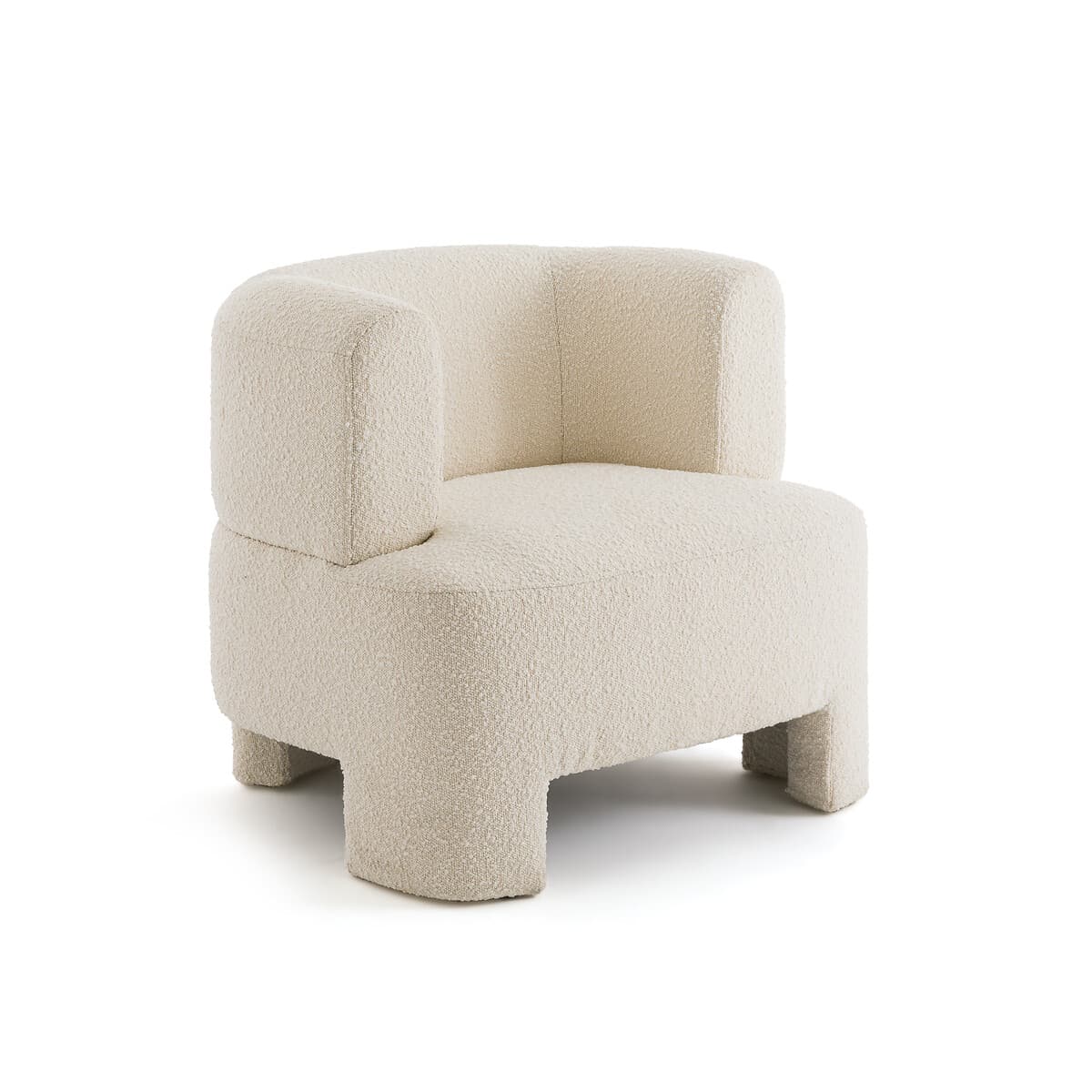 Sillón Bouclé Curvo Color Crema
