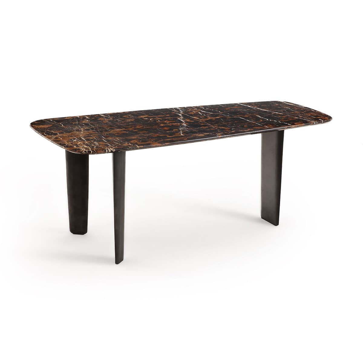 Mesa consola rectangular de mármol marrón