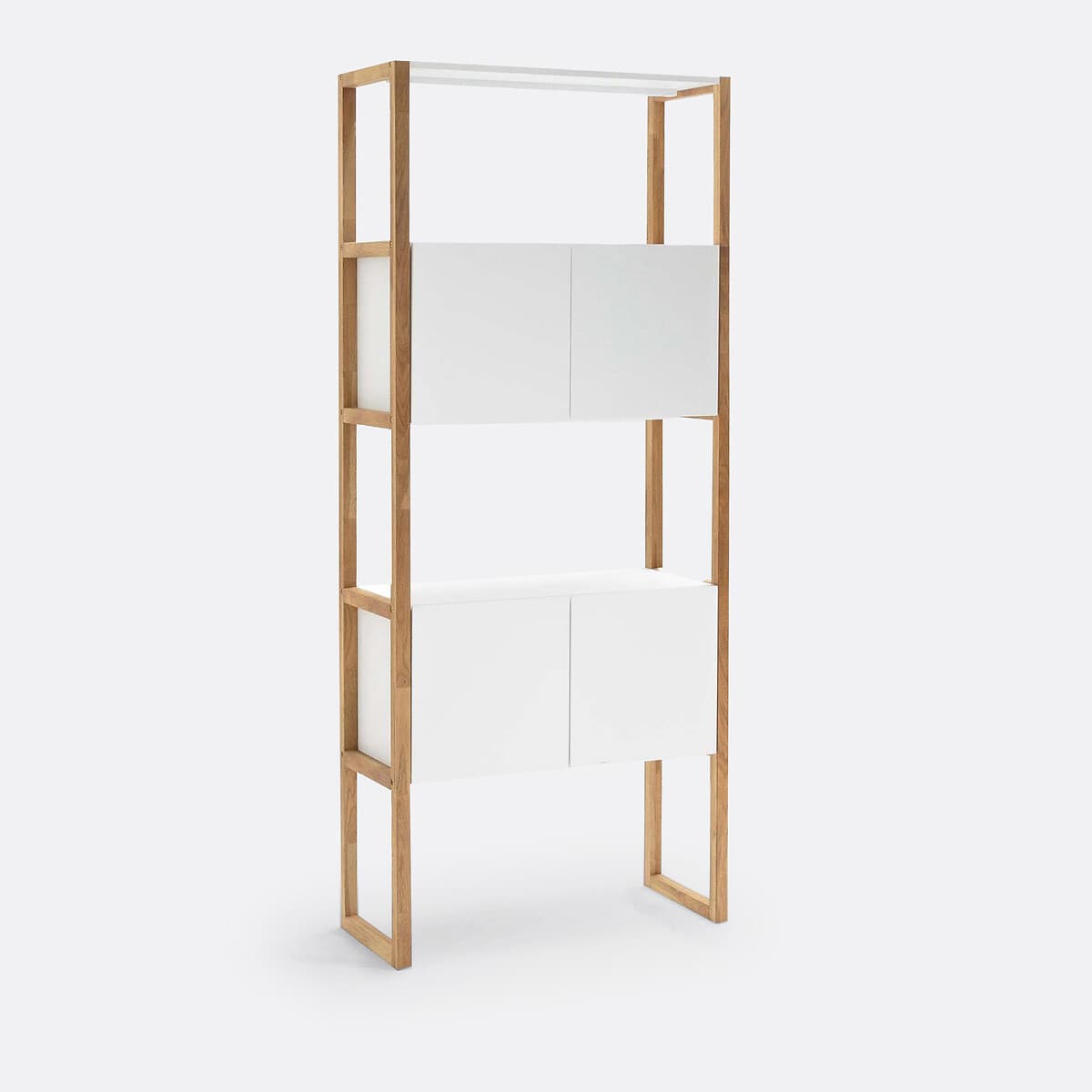 Estantería modular de madera y blanco