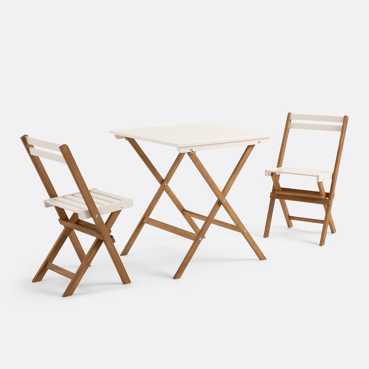 Conjunto plegable de mesa y sillas de madera