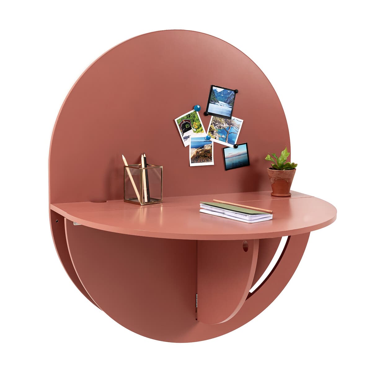 Escritorio de pared plegable terracota