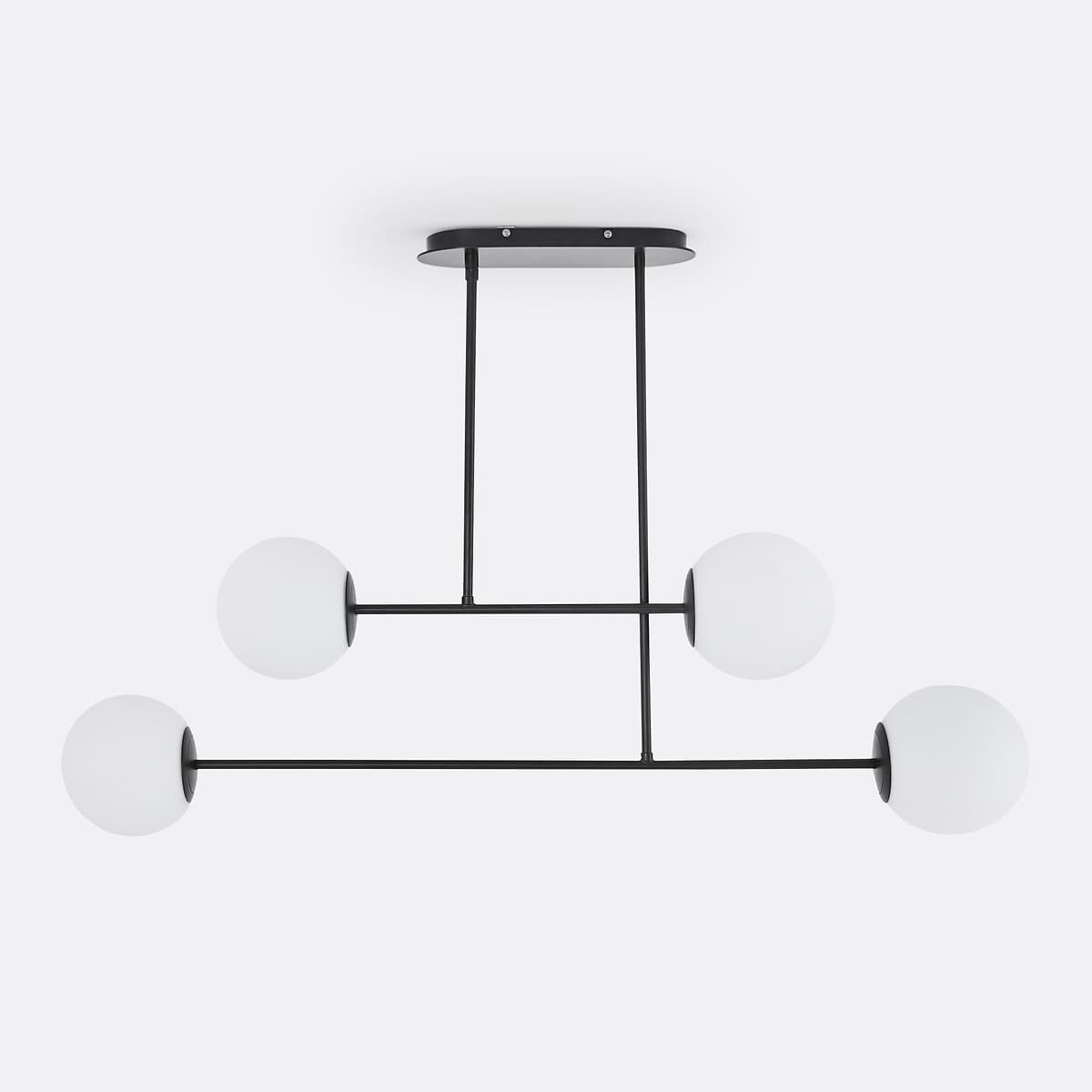 Lámpara de techo con 4 globos blancos