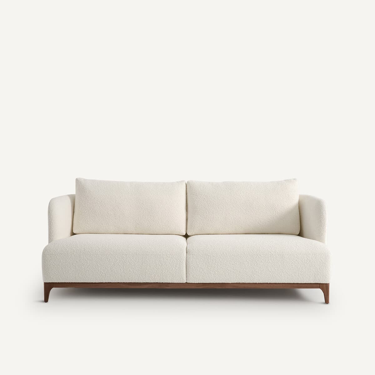 Sofá de 2 plazas tapizado en tela color crema