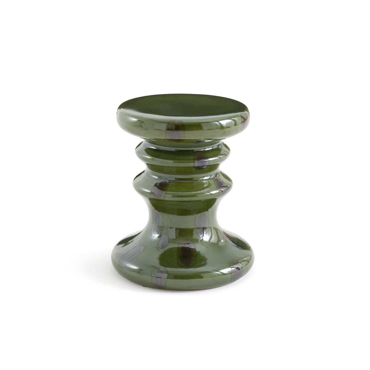 Taburete de cerámica verde oliva