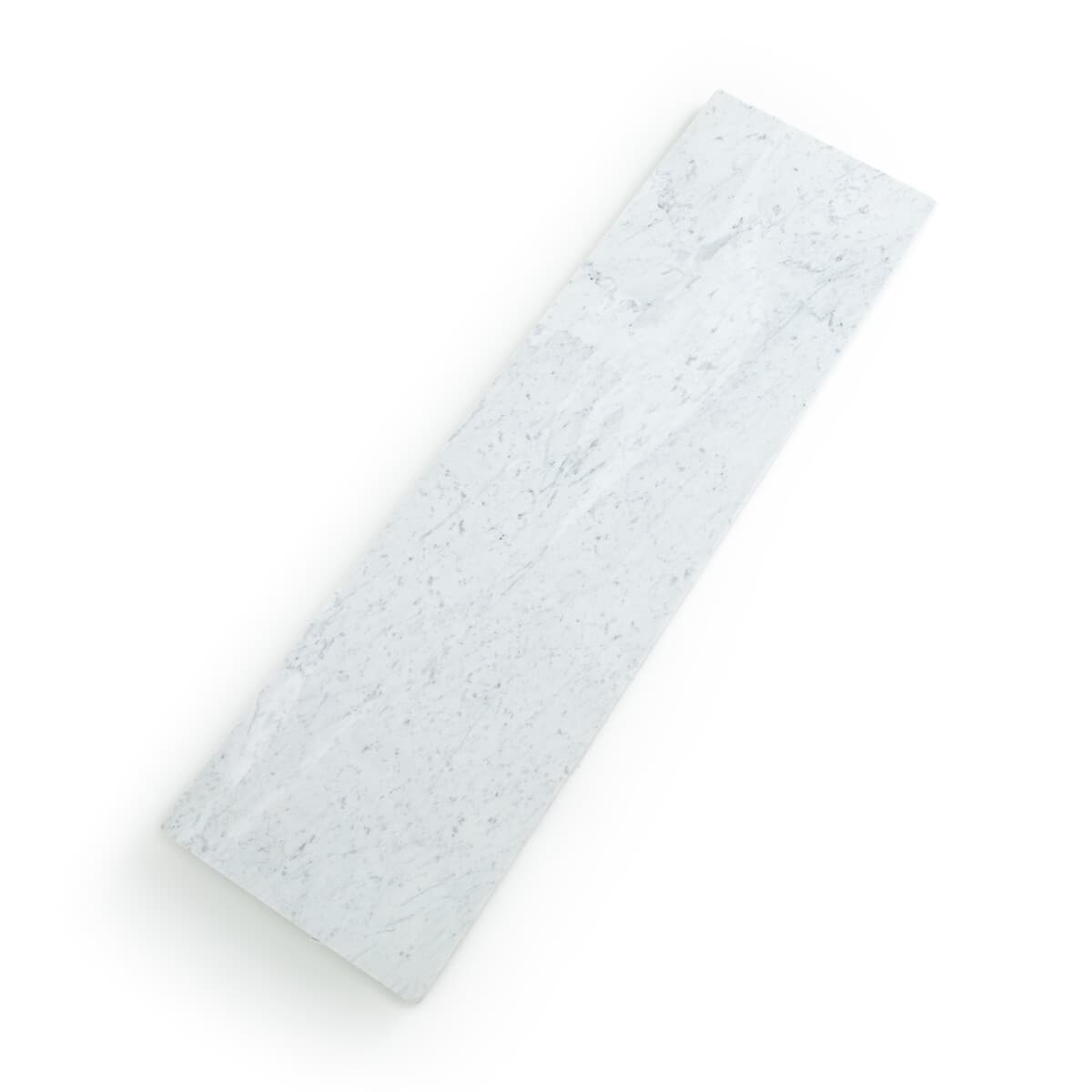 Mesa auxiliar rectangular de mármol blanco