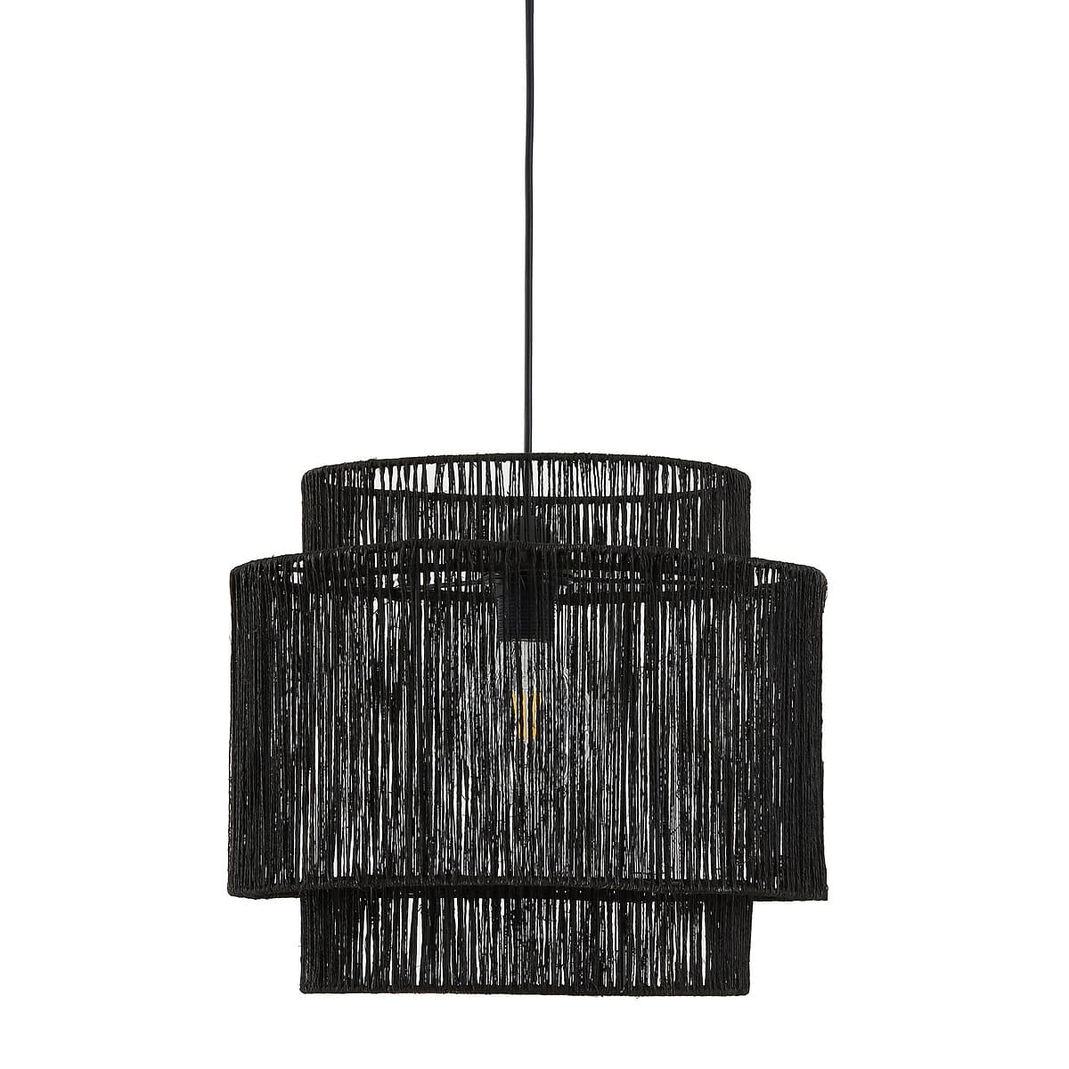 Lámpara de techo colgante de cuerda negra