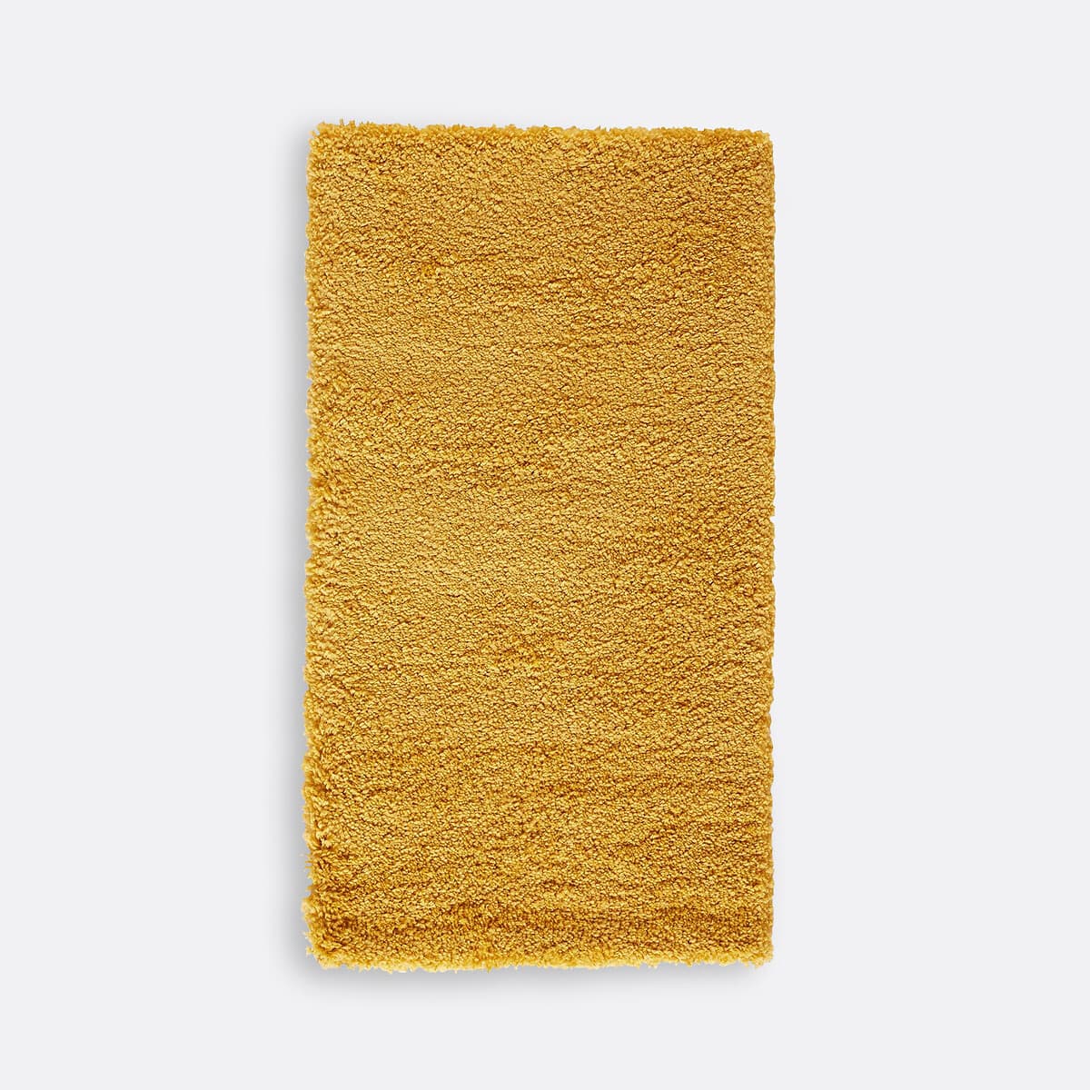 Alfombra rectangular de pelo largo color dorado