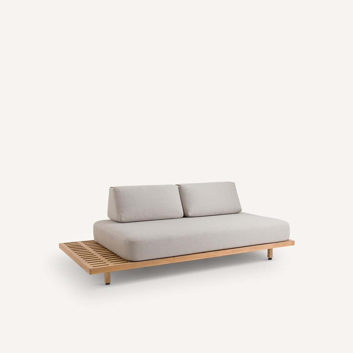 Sofá cama de día moderno de madera y lino