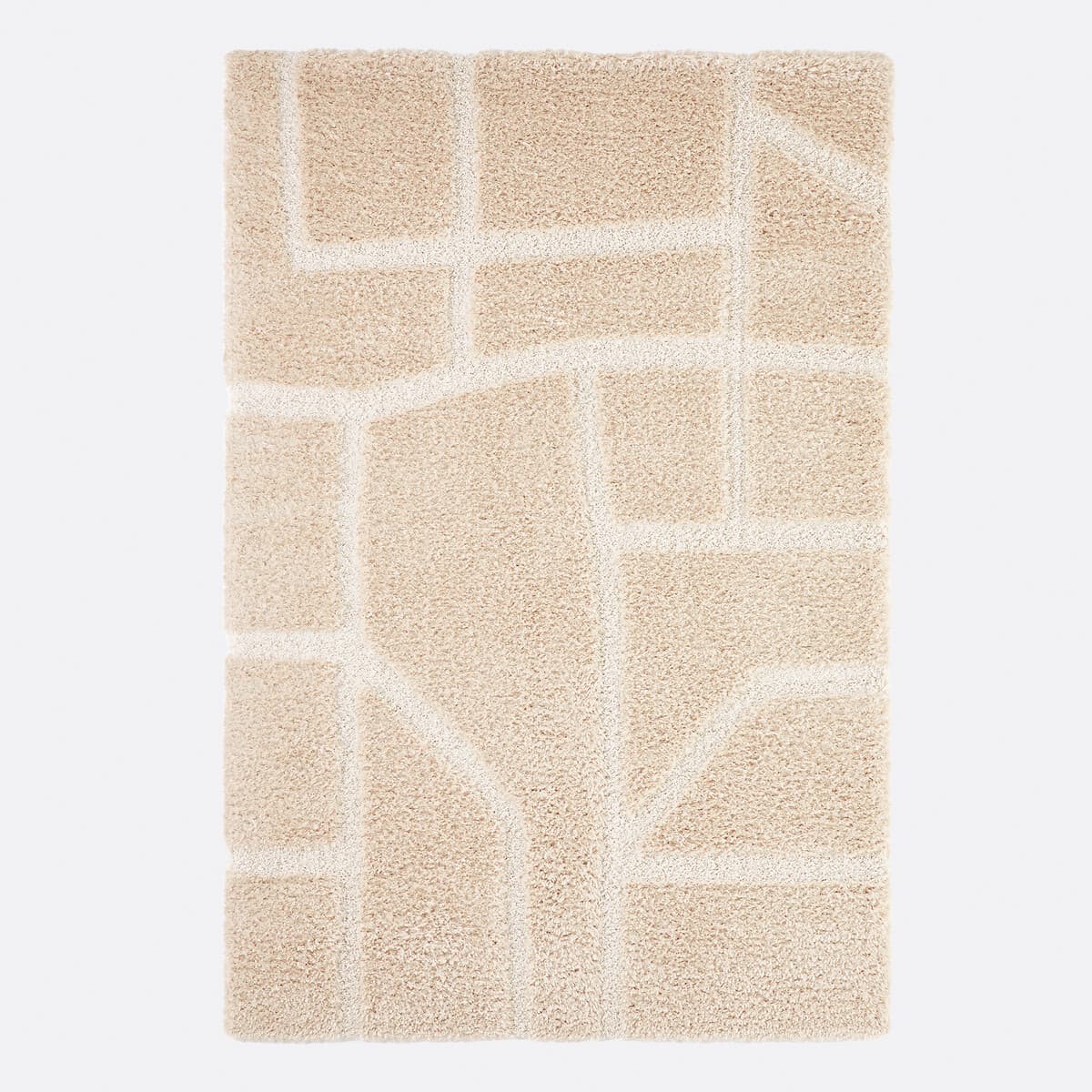 Alfombra de lana con diseño geométrico