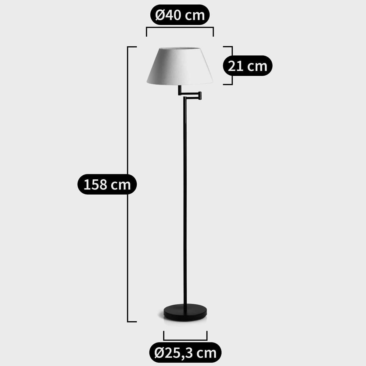 Lámpara de pie con pantalla cónica