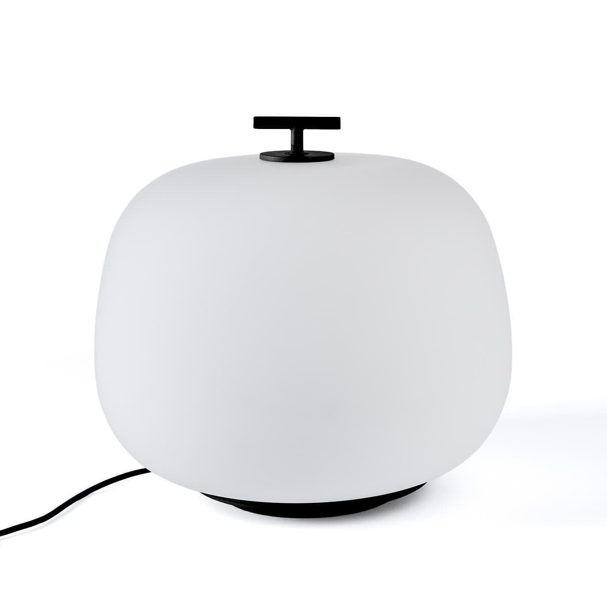Lámpara de mesa redonda blanca y negra