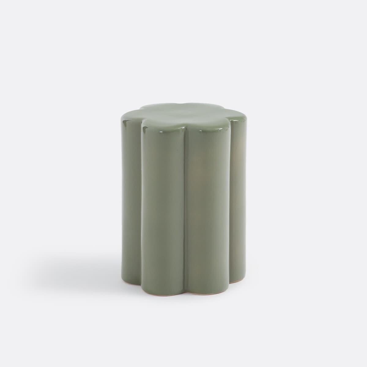 Taburete auxiliar cerámico verde oliva