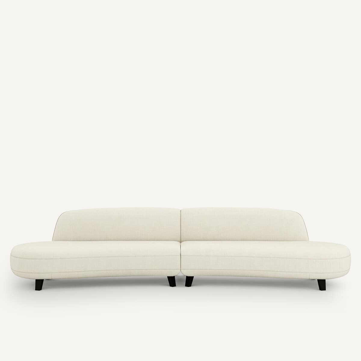 Sofá modular curvo blanco crema