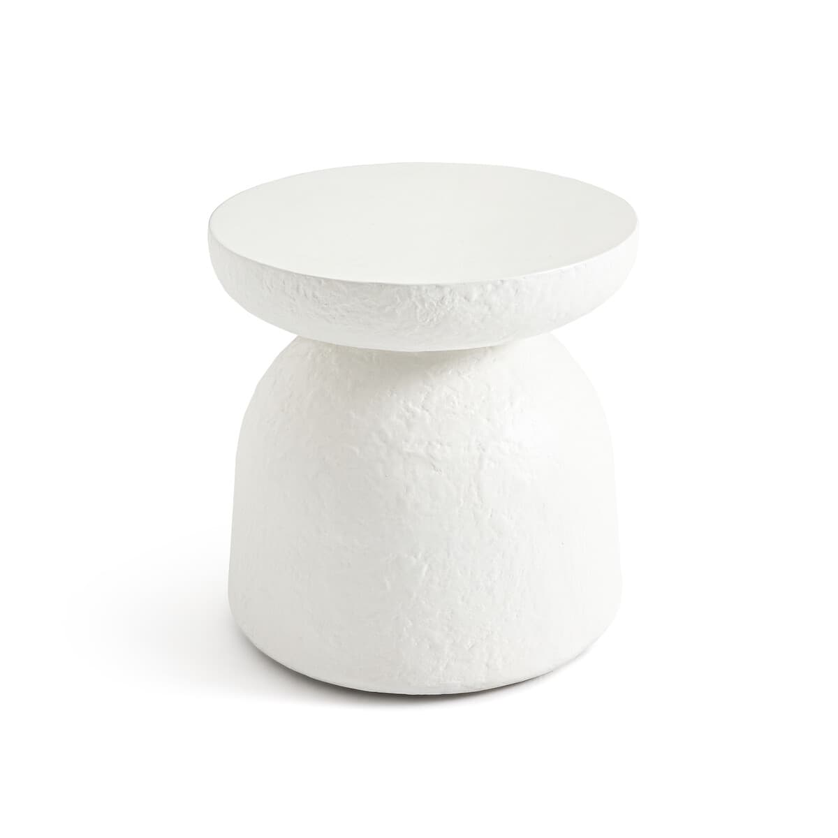 Taburete auxiliar de cerámica blanca