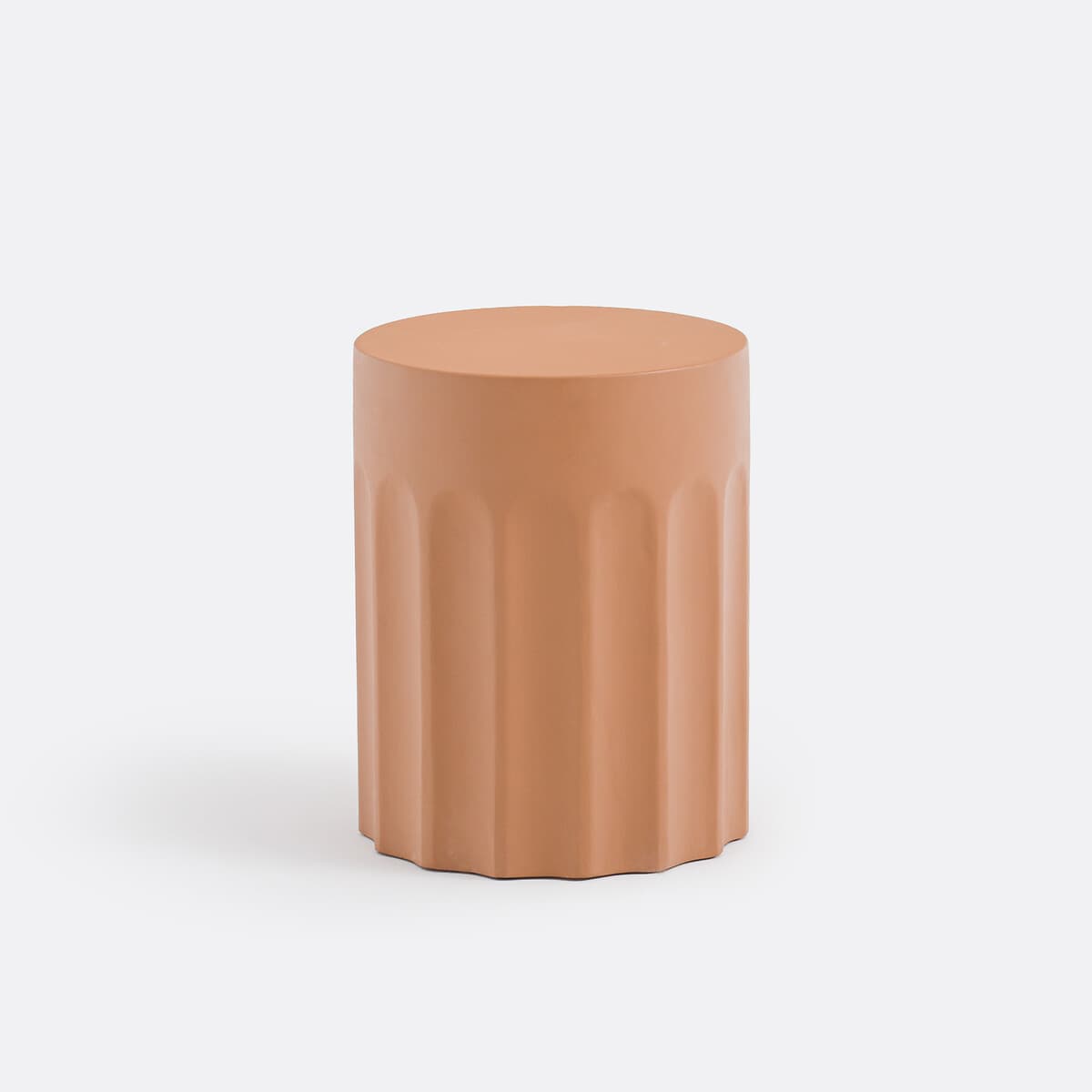 Taburete cilíndrico terracota acanalado