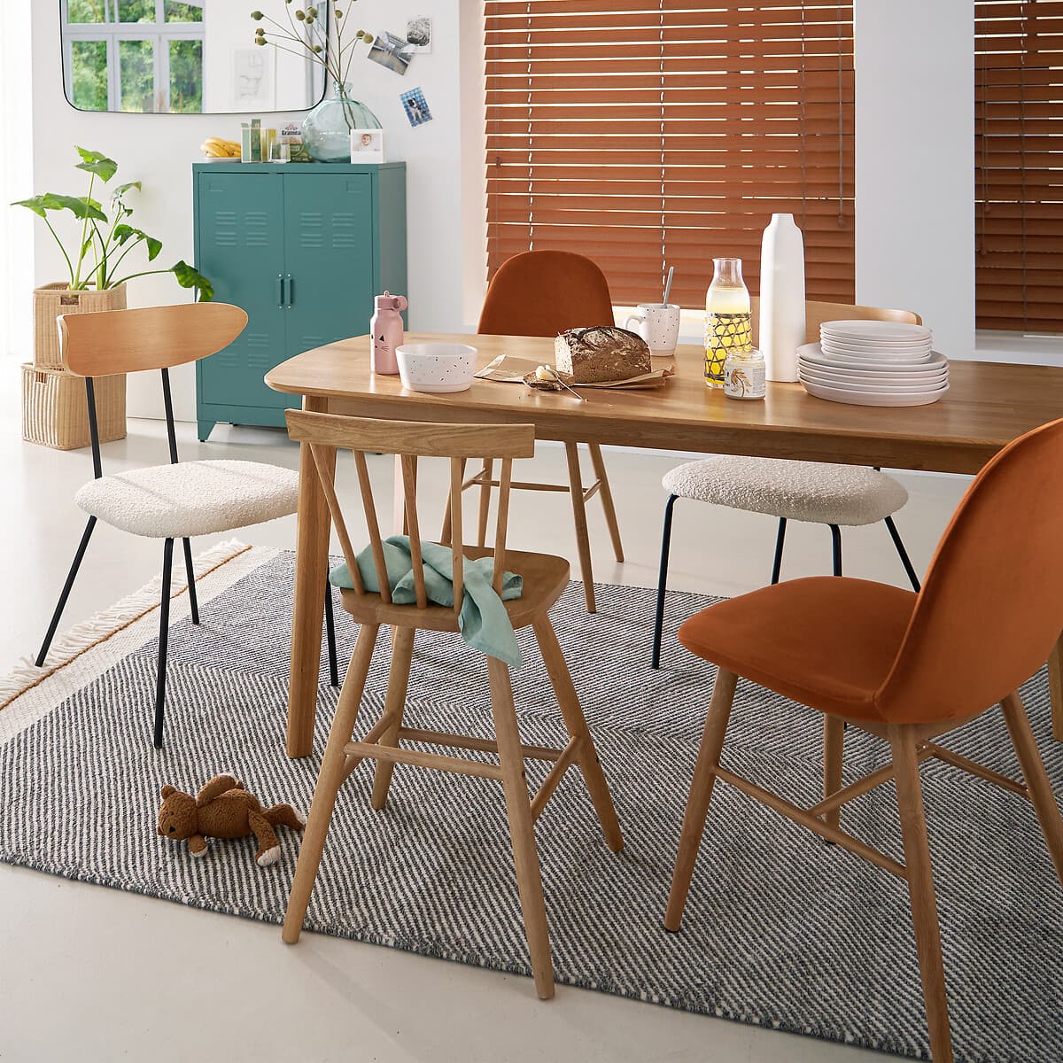 silla comedor madera clara, silla madera tapizada