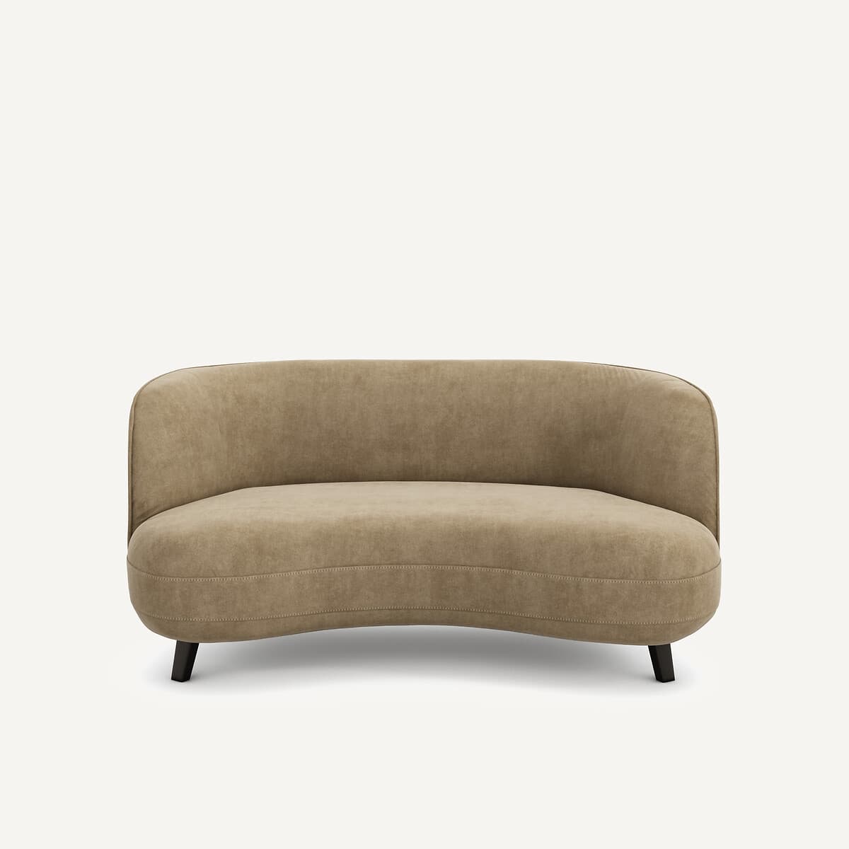 Sofá curvo tapizado beige