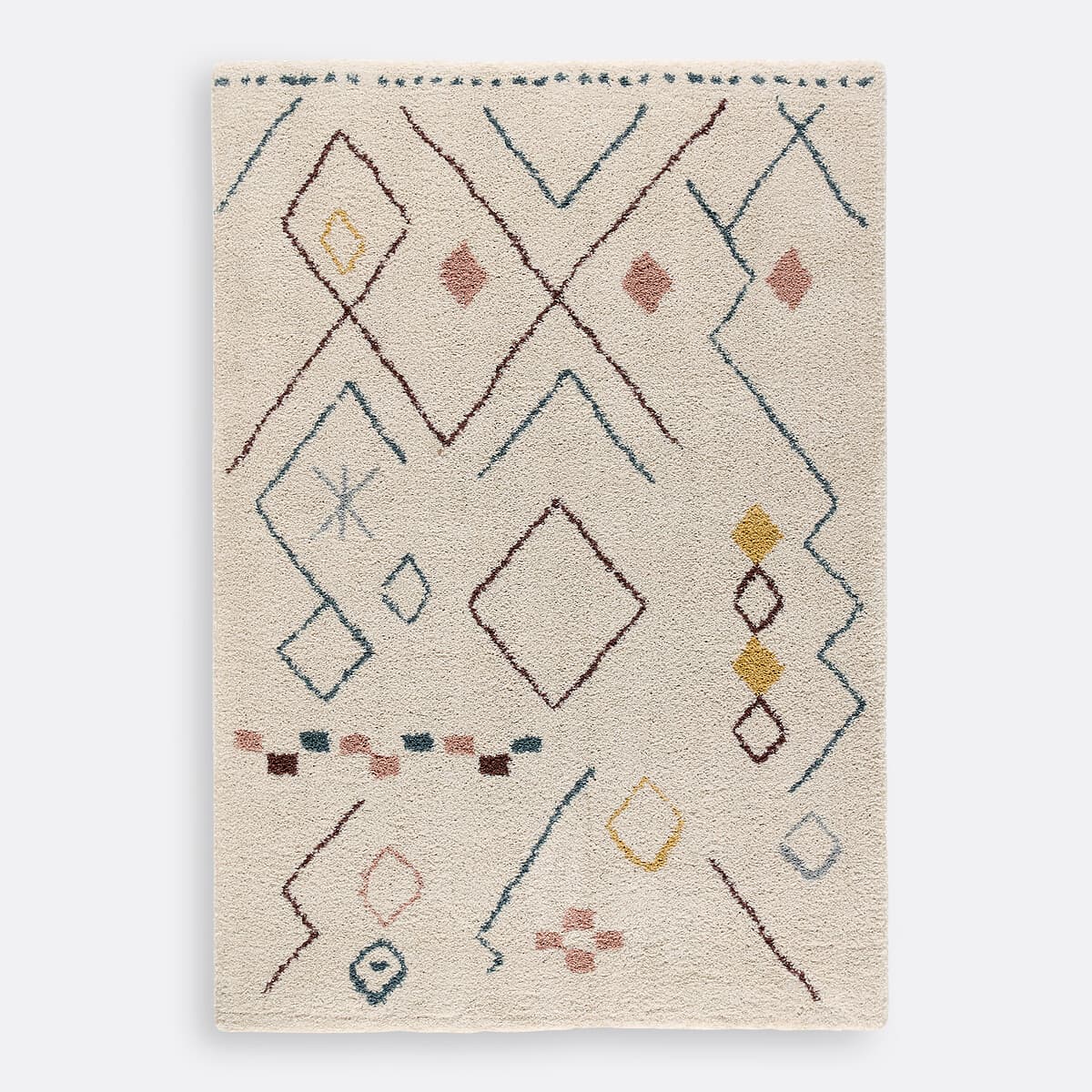 Alfombra de lana con diseño geométrico boho