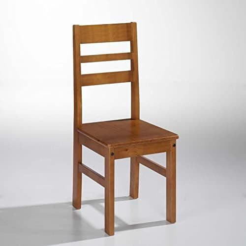 Silla de comedor de madera maciza color marrón