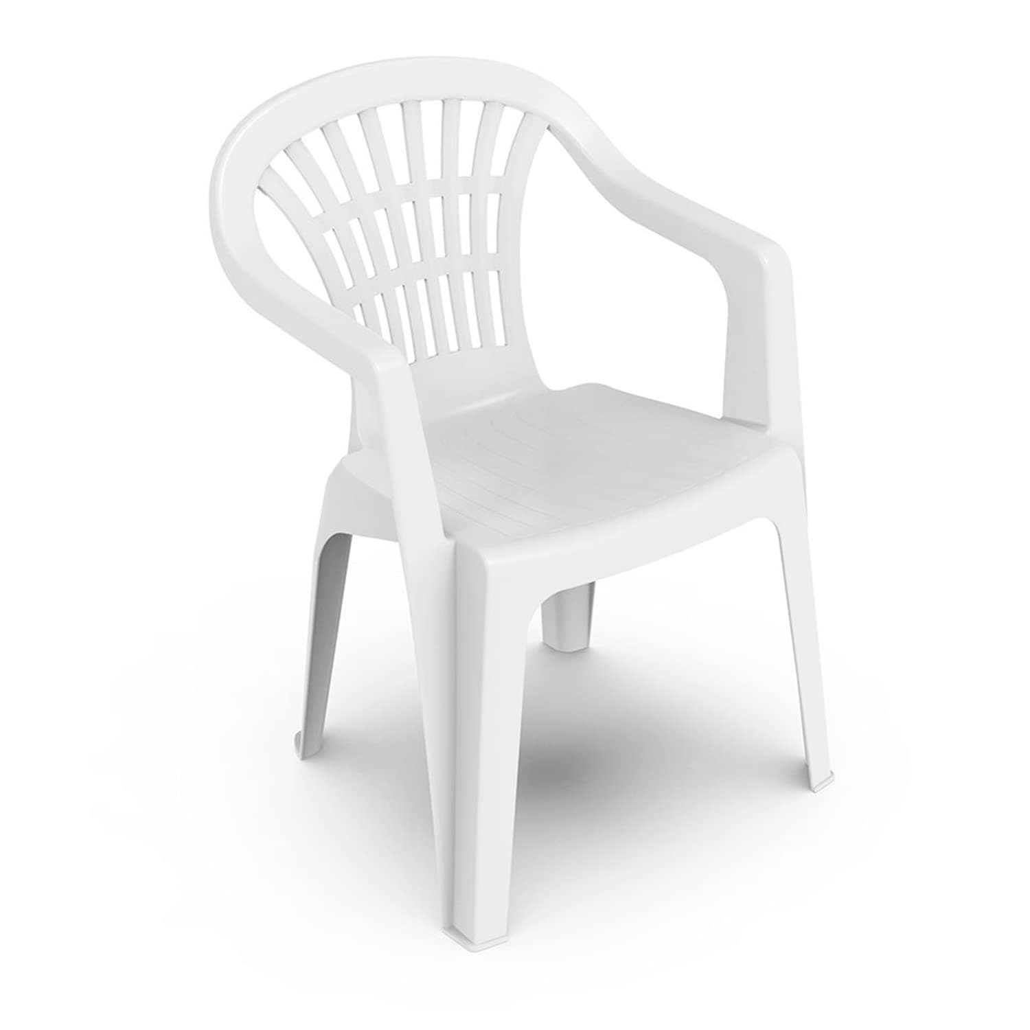 Silla de plástico blanca para exterior