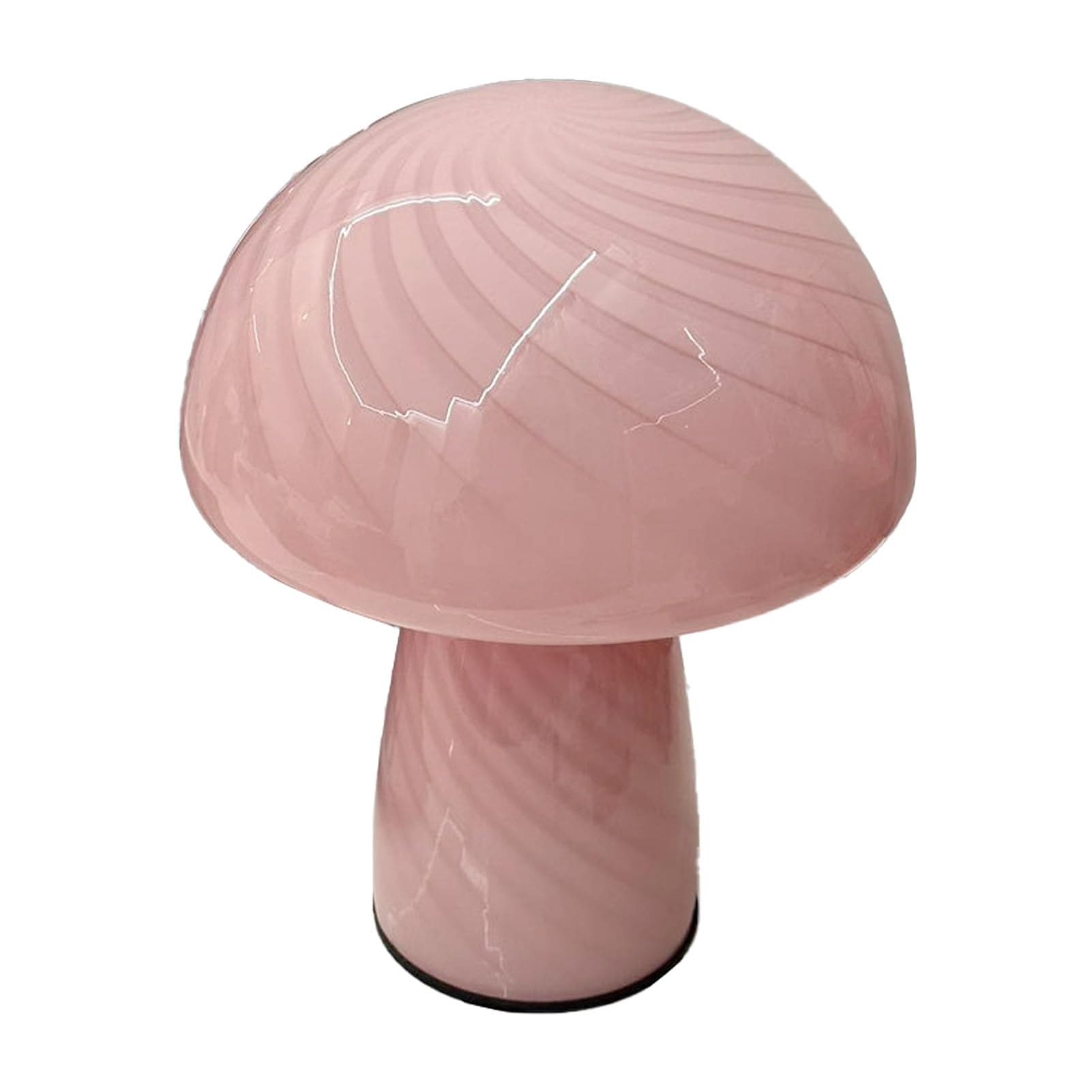 Lámpara de mesa seta de cristal rosa