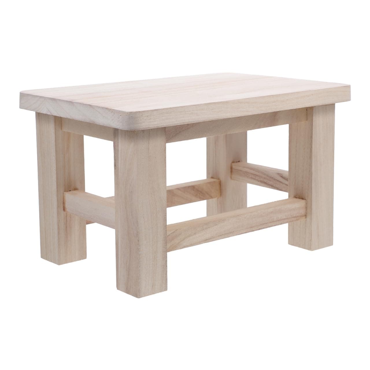 Taburete bajo de madera clara