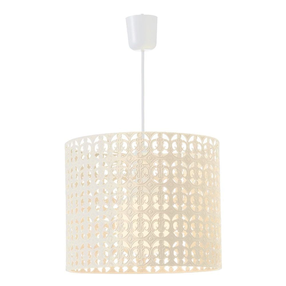 Lámpara colgante de techo con diseño calado blanco