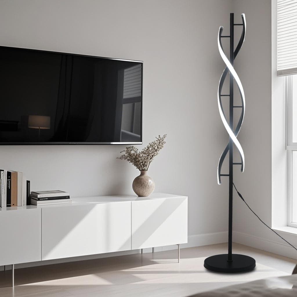 Lámpara de pie LED negra moderna