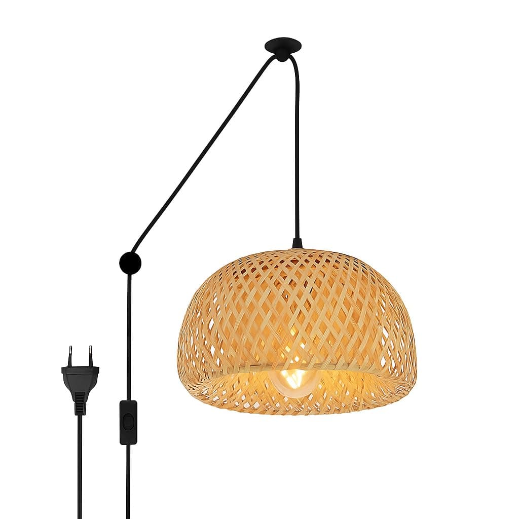Lámpara colgante de bambú natural