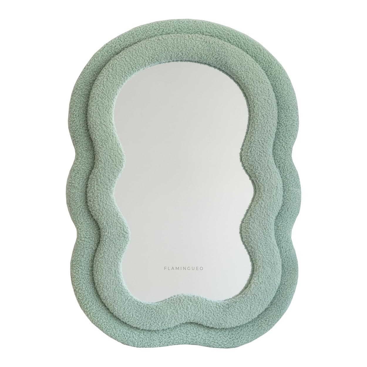 Espejo de pared con marco rizado verde