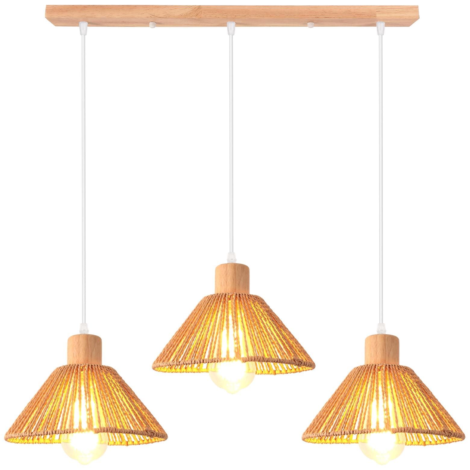 Lámpara colgante de techo de ratán natural