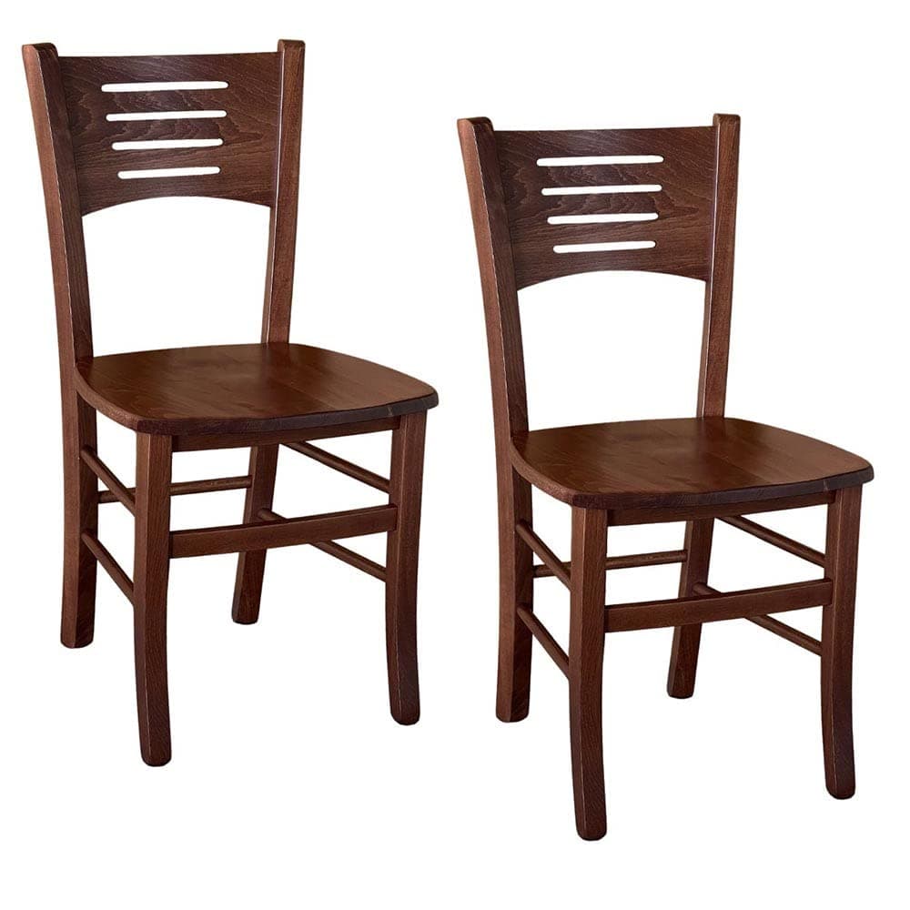 Silla de comedor de madera oscura estilo rústico