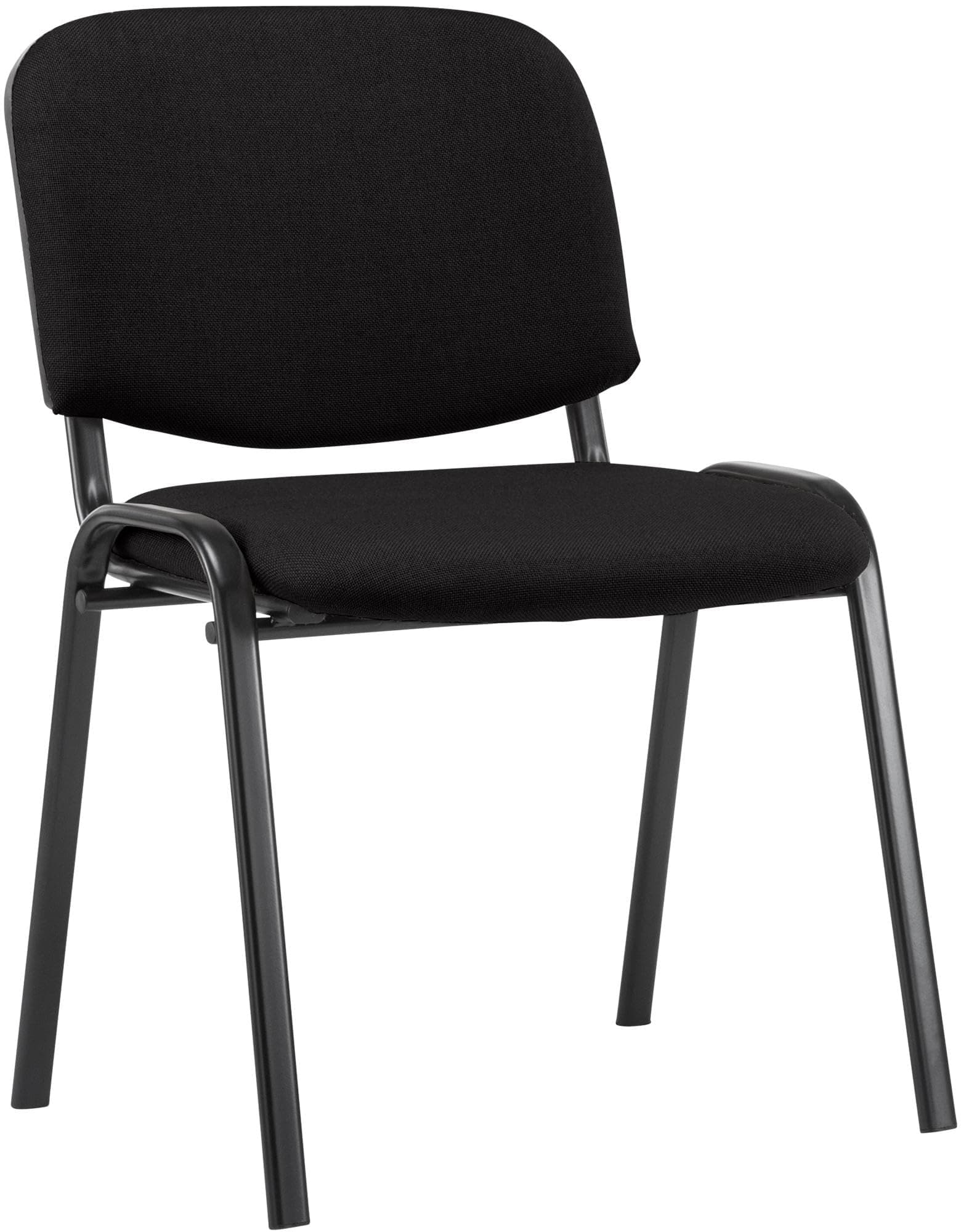 Silla de oficina apilable tapizada en negro