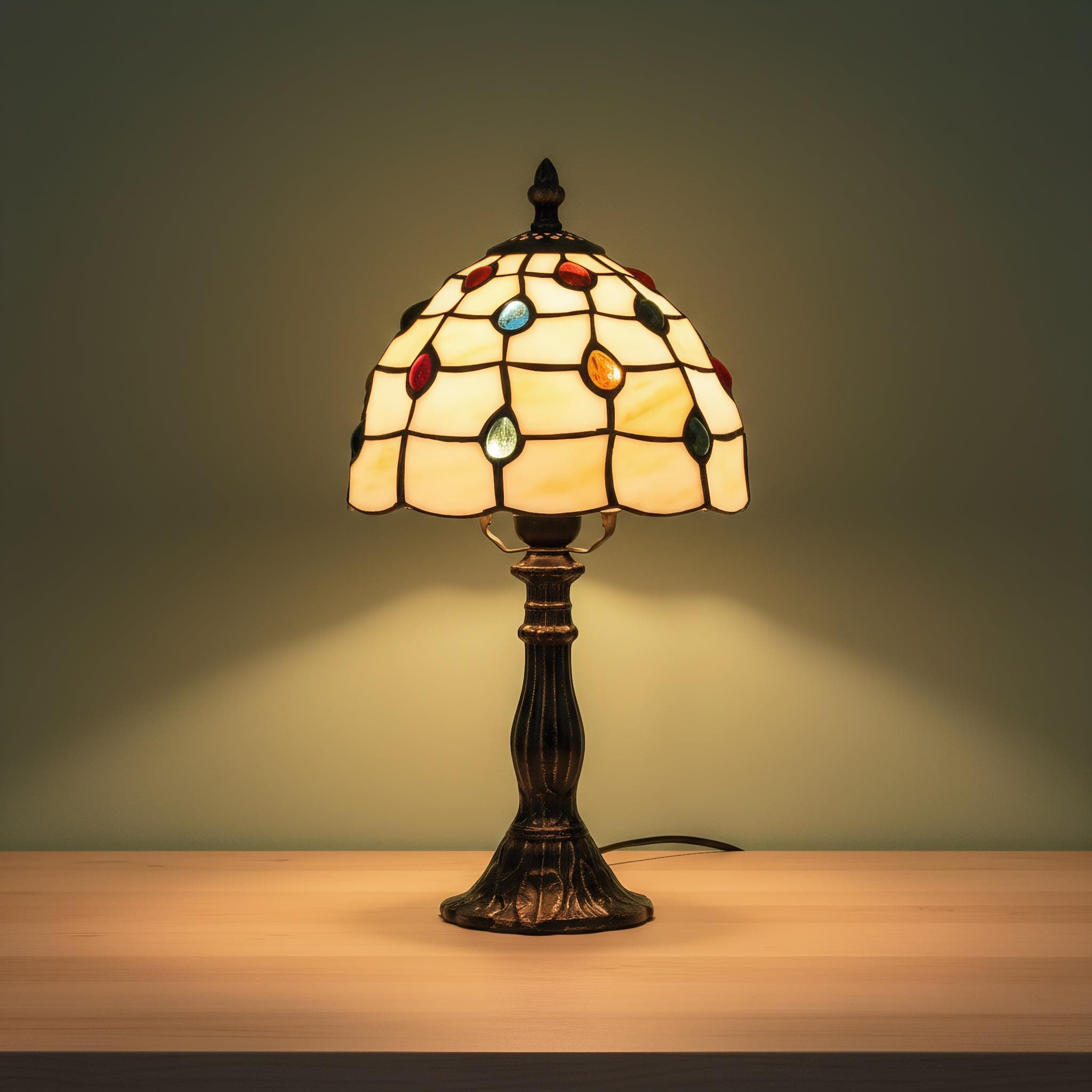 Lámpara de mesa Tiffany multicolor