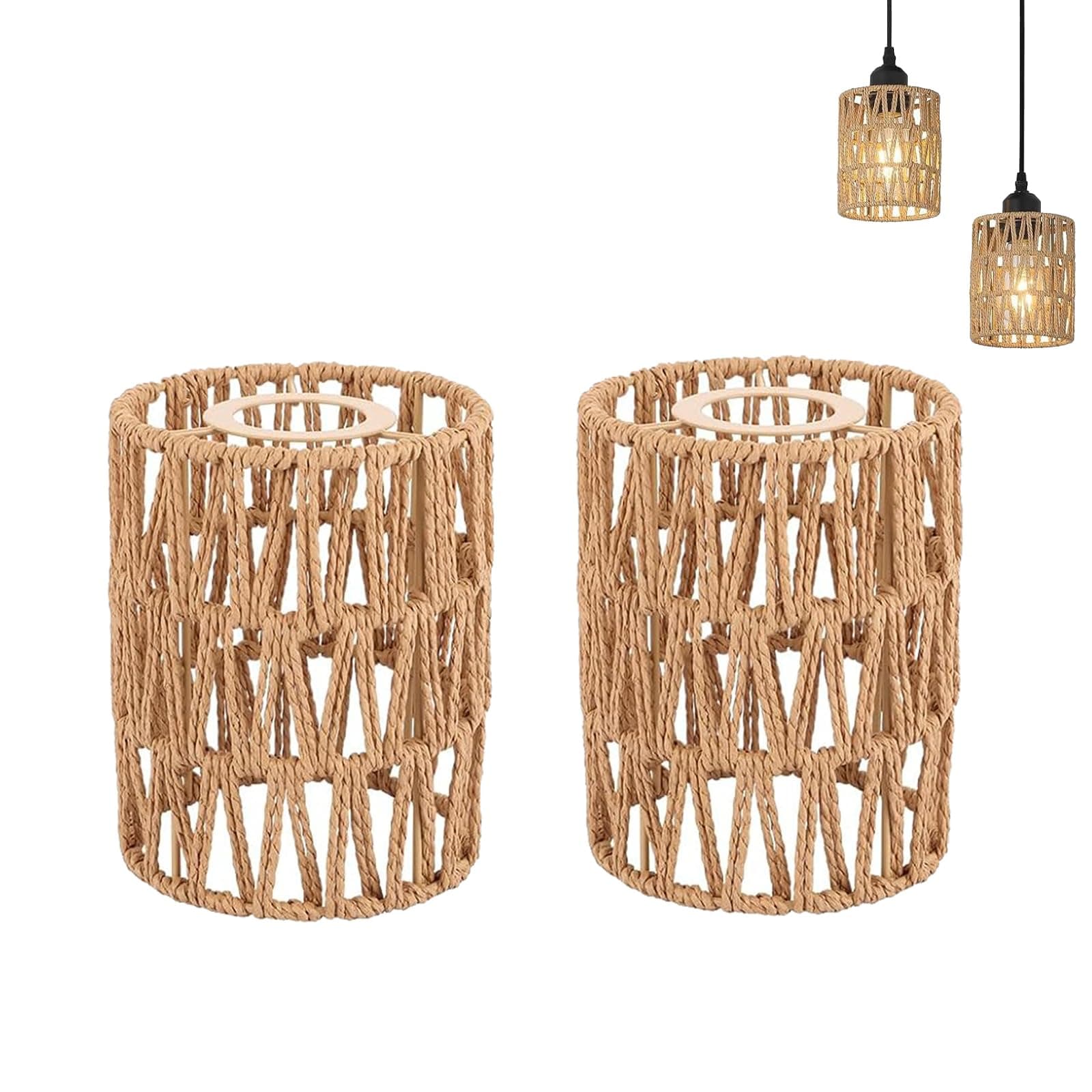 Lámpara colgante de cuerda de yute natural