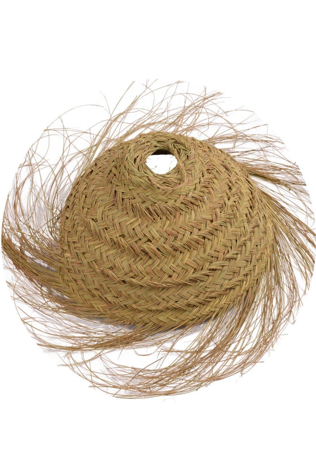 Lámpara colgante de fibra natural tejida