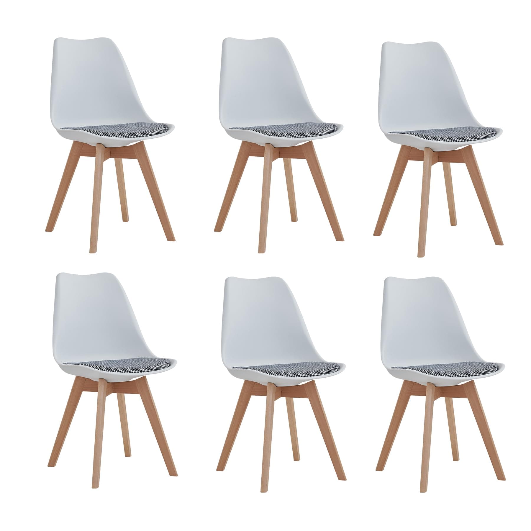 Silla de comedor nórdica blanca y madera