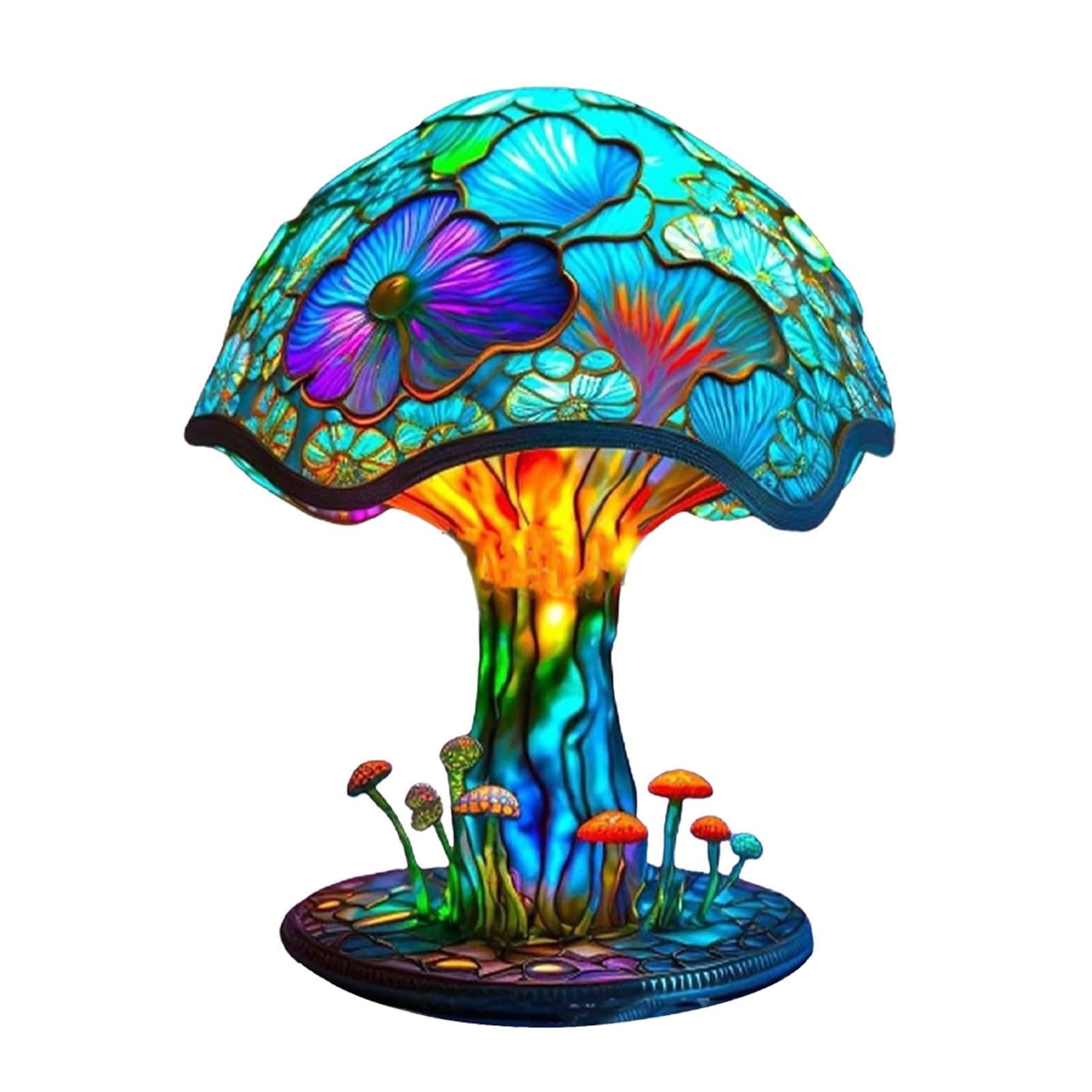 Lámpara de mesa seta Tiffany multicolor