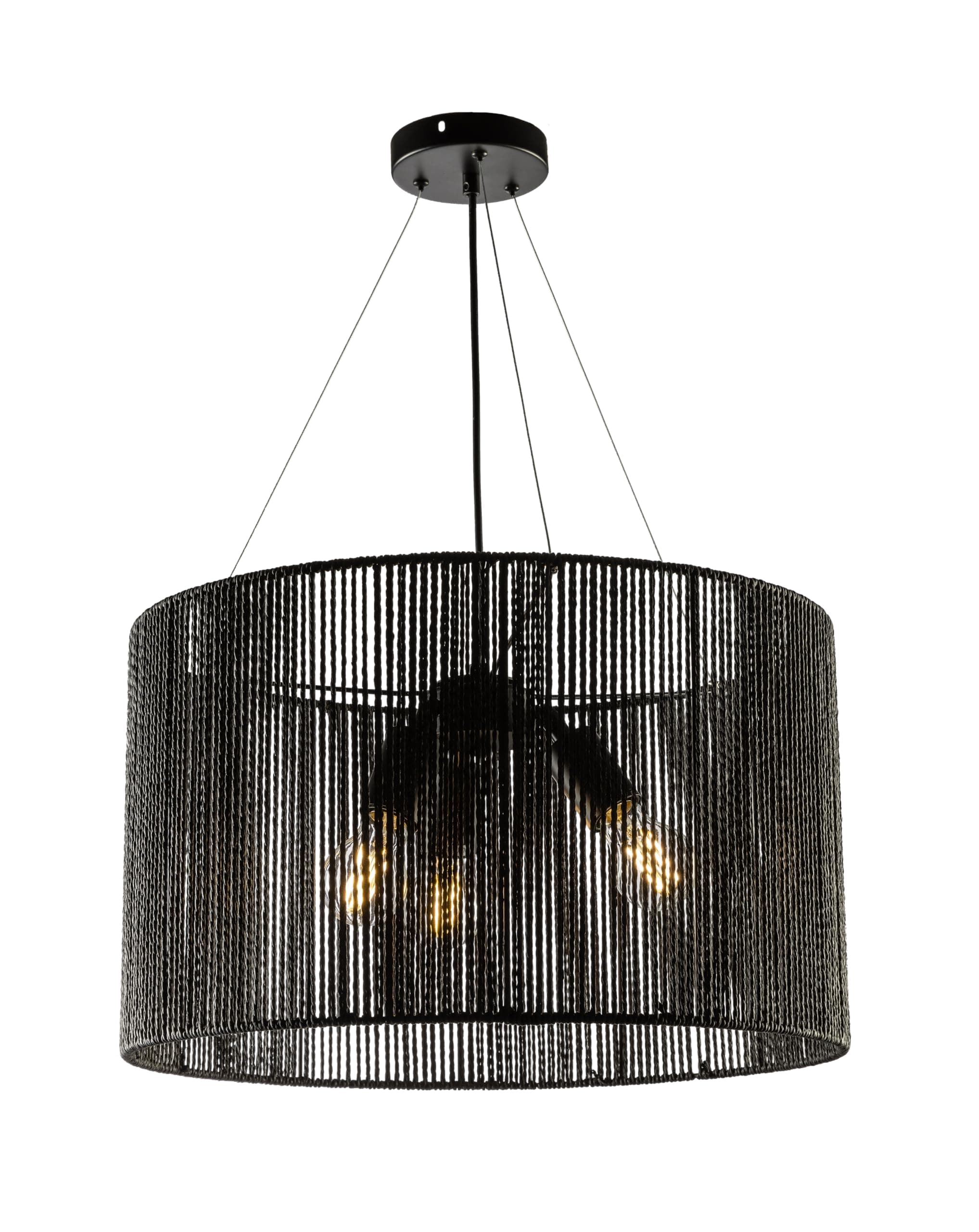 Lámpara de techo colgante redonda negra