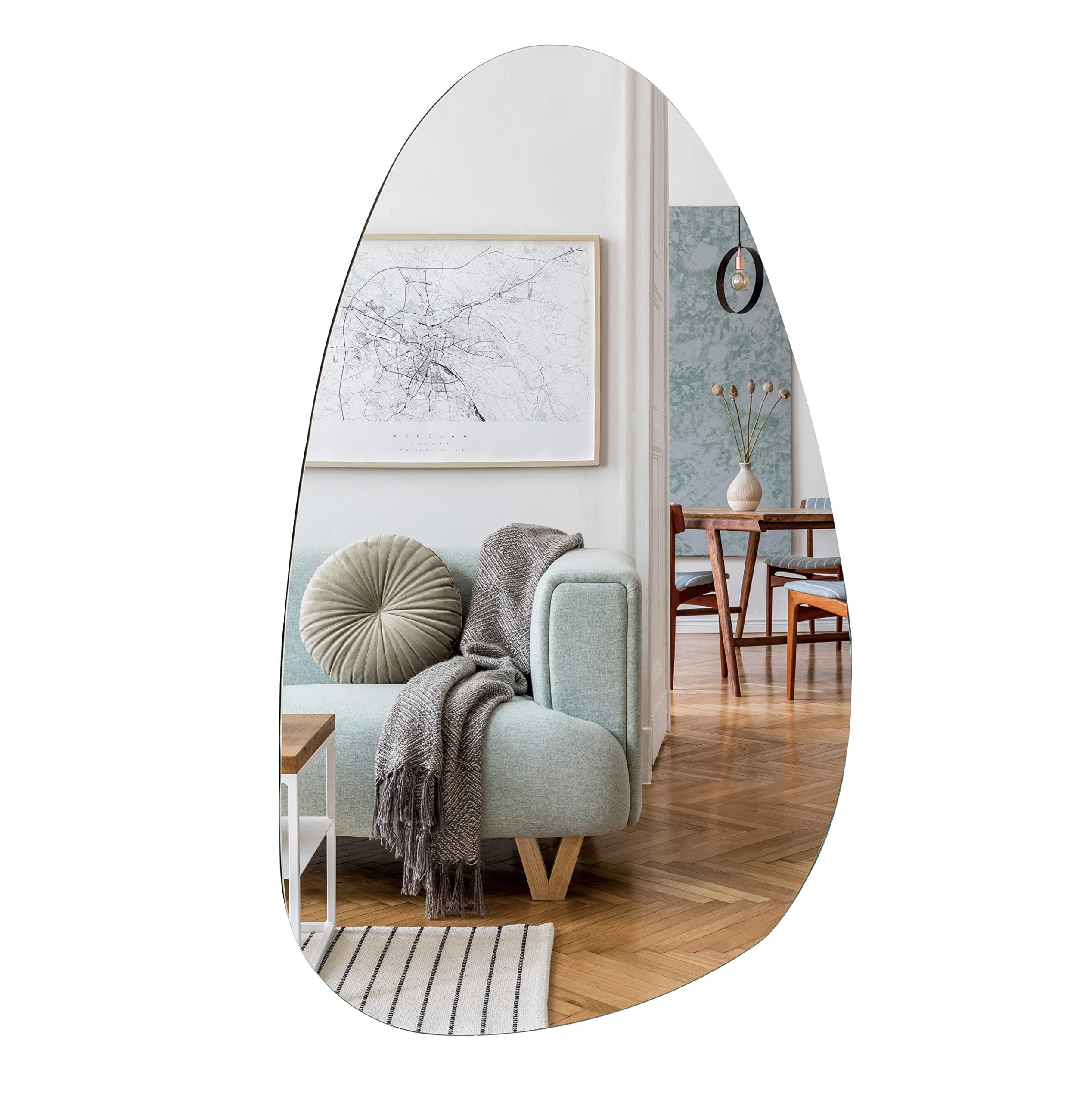 Sofá de 2 plazas tapizado en tela verde agua