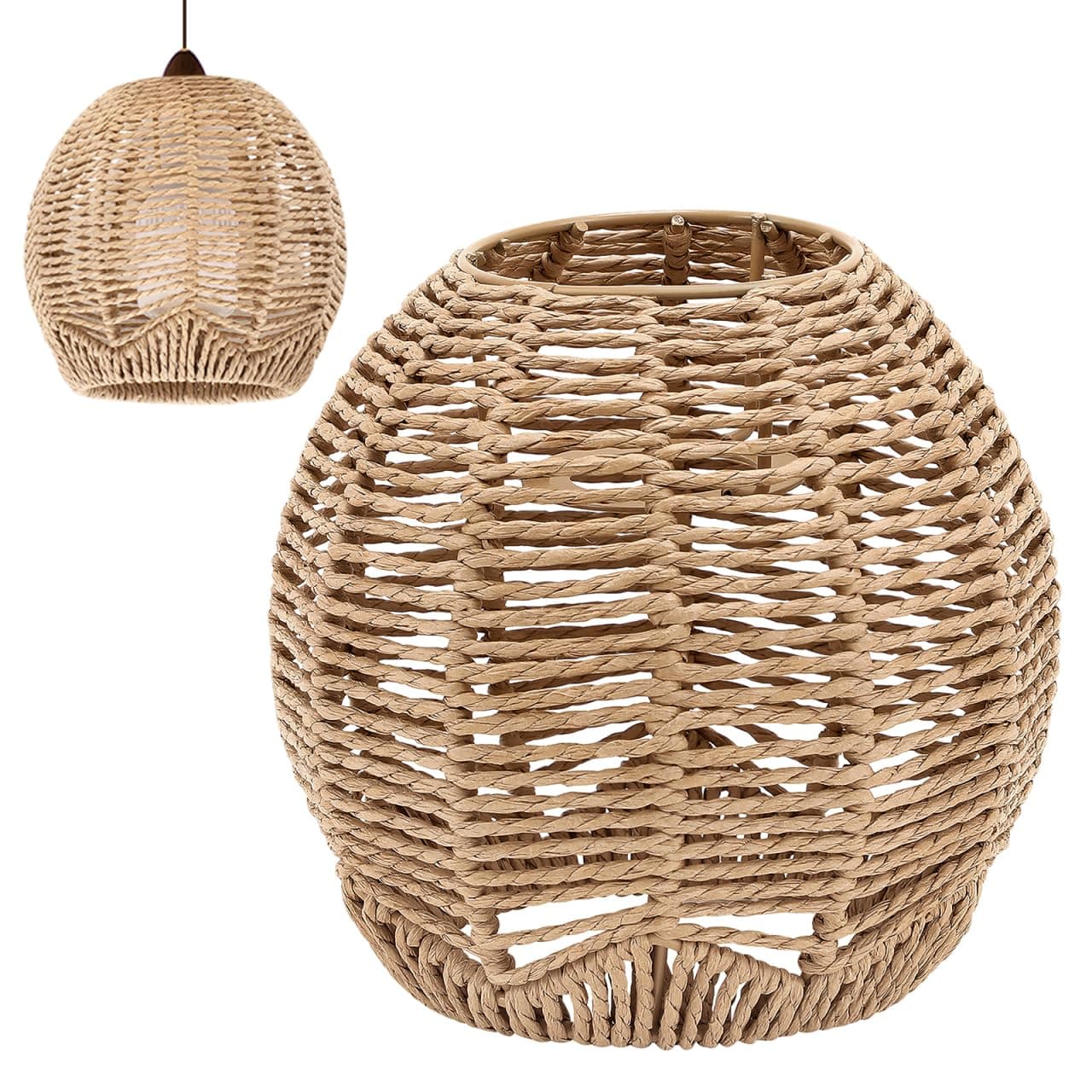 Lámpara colgante de ratán natural