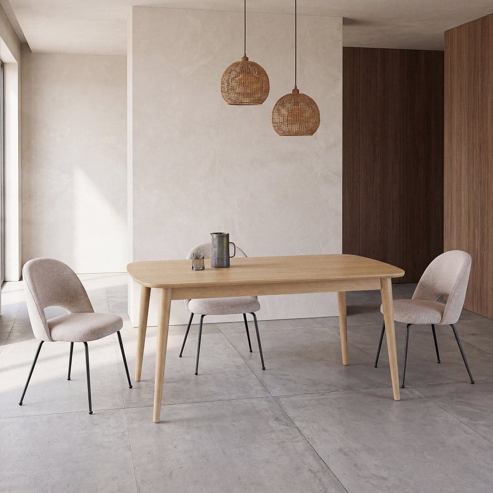 Mesa de comedor extensible de roble y fresno de 160 a 230 cm
